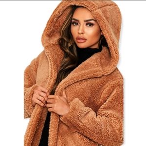 The North Face 300 Weight Campshire Fleece Wrap Coat in Cedar Brown Sz M-L